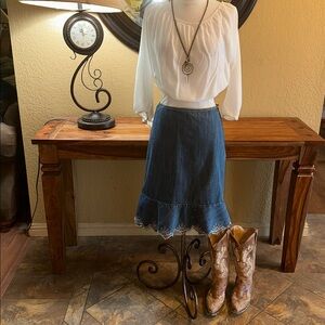 Express Embroidered Denim skirt